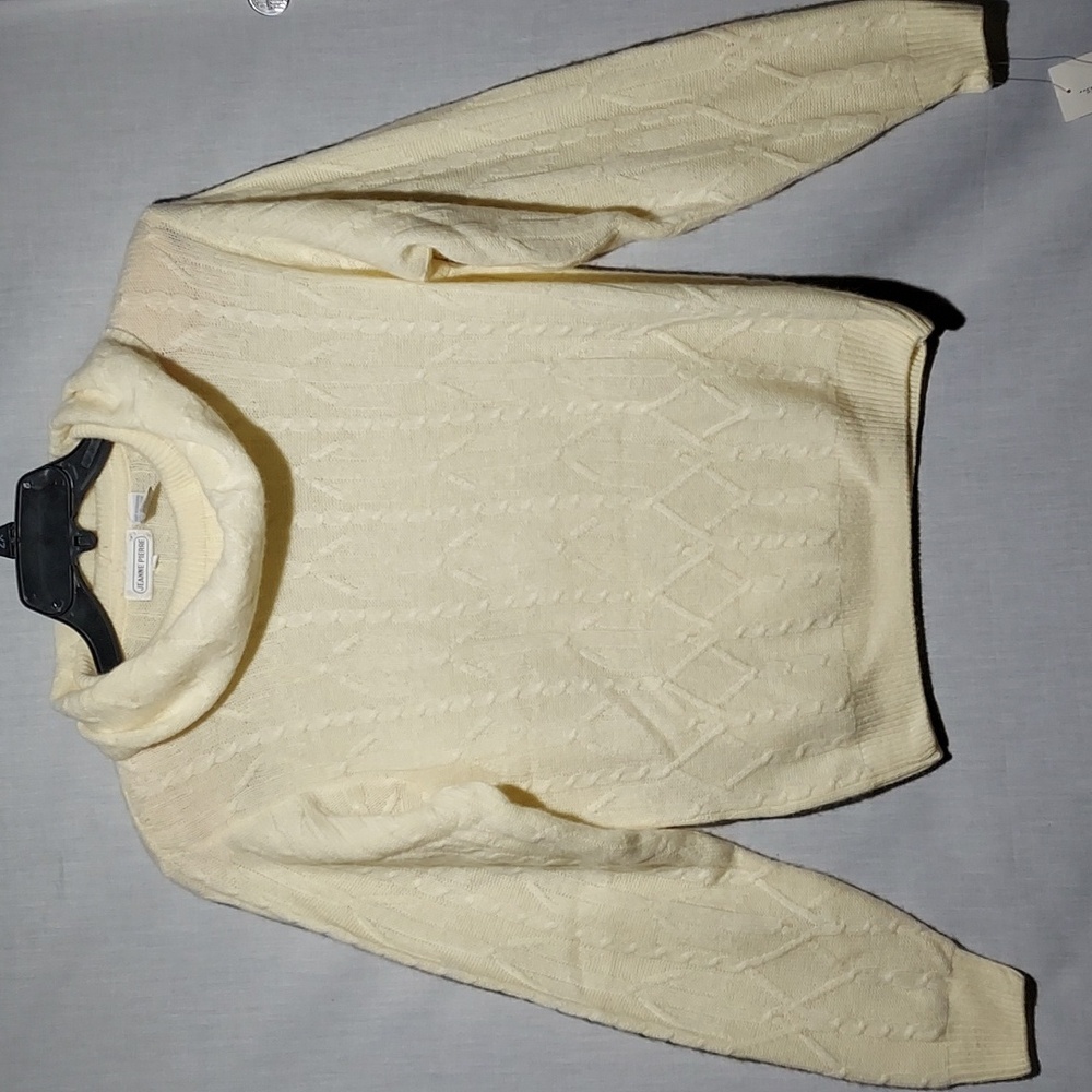 Vintage NWT Jeanne Pierre wool blend women's cowl neck sweater size small